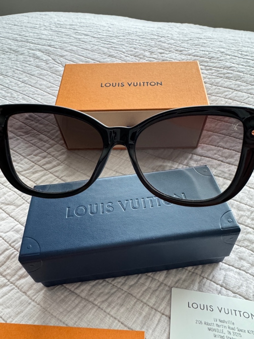 Louis Vuitton Charlotte Sunglasses (Black Cat Eye Monogram Arms) - Picture 5 of 14